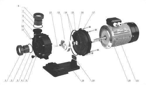 SwimX 90 m3/hprotiprúdový set s hranatým čelom  s spínačom 4 kW ~3 f. čerpadlom