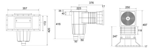ATECPOOL skimmer, široké hrdlo pre fólie